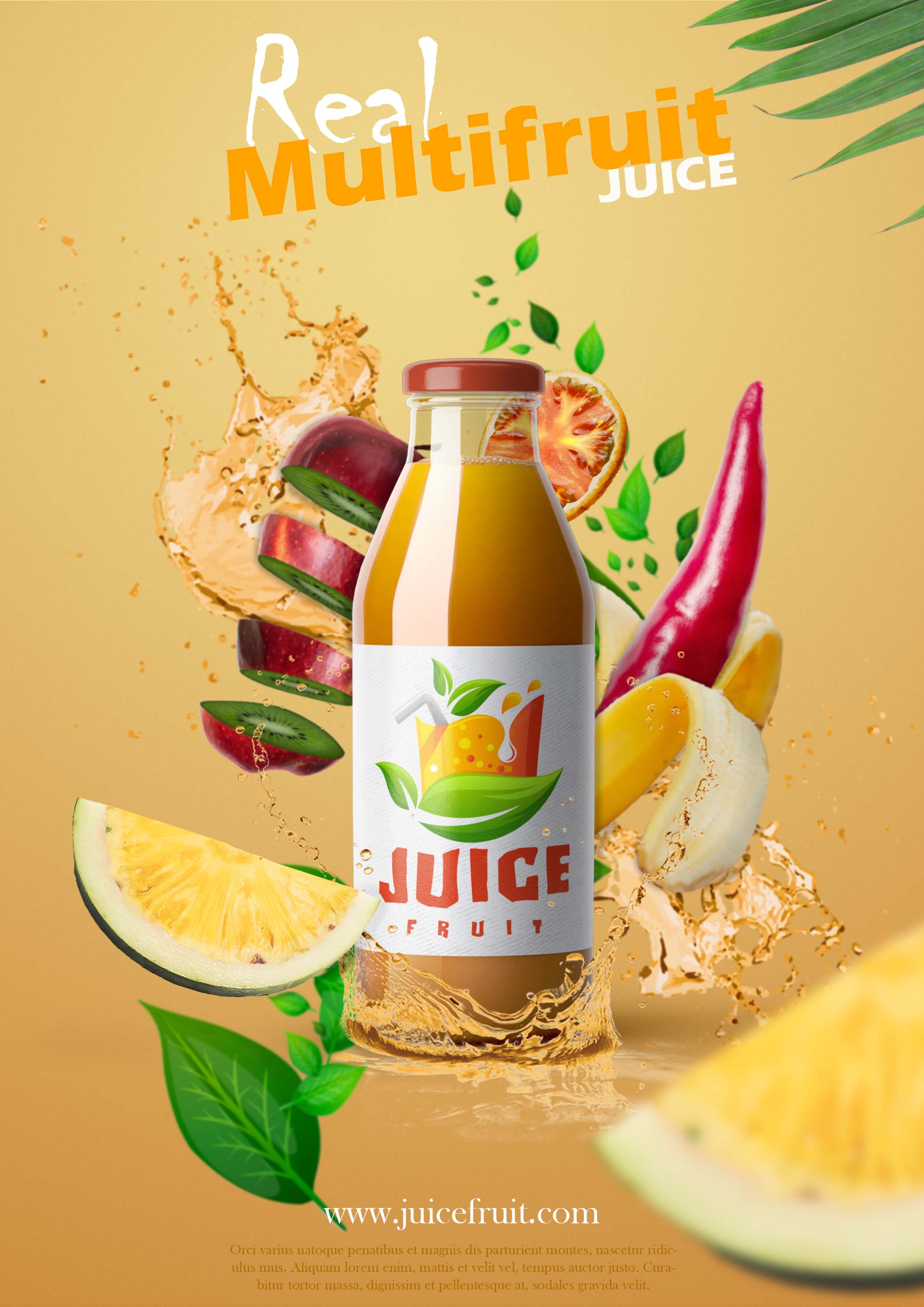 Affiche Publicitaire Juice Fruit créé par Rémi Parent