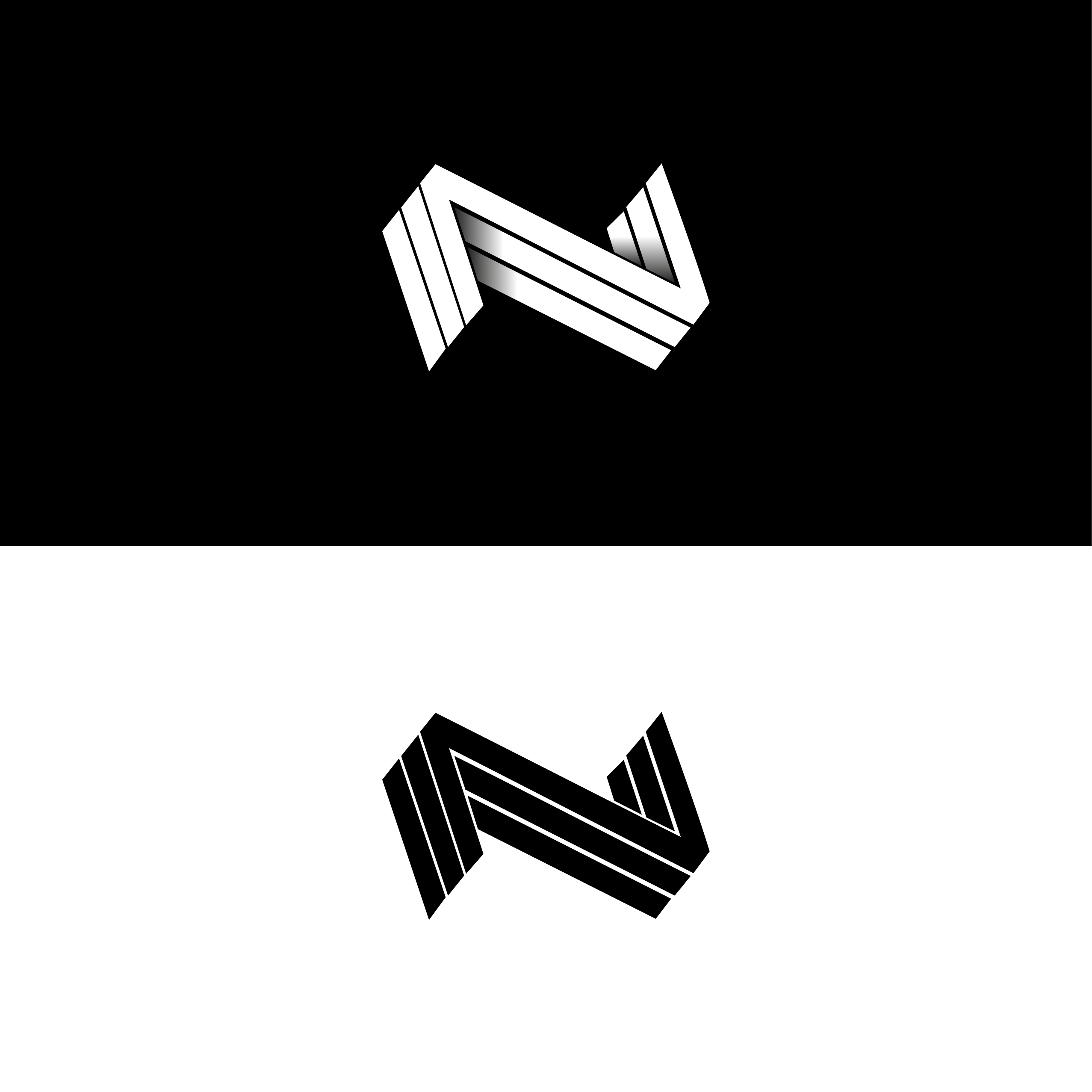 Logo blanc et noir représenté par la lettre N