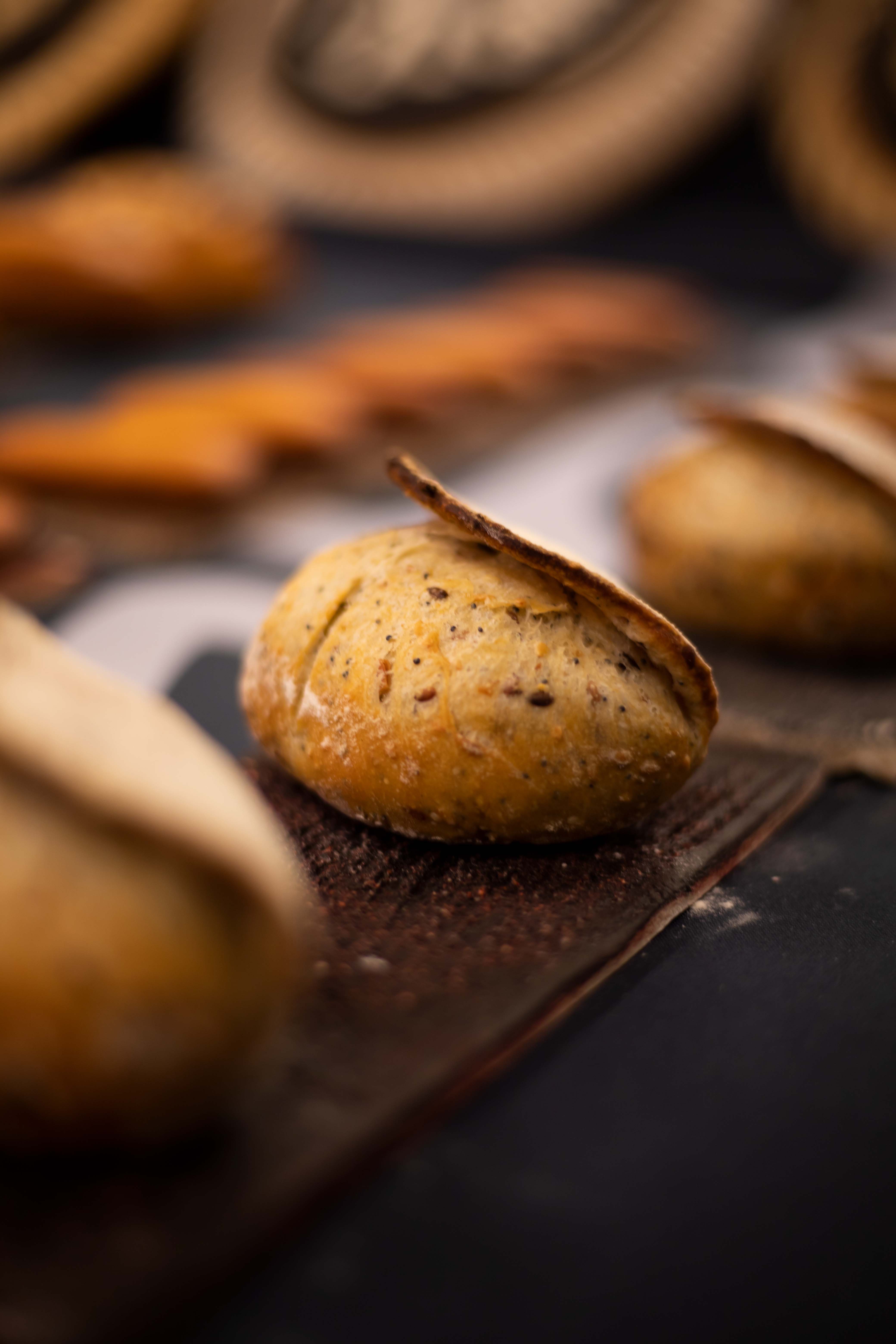 Photo au format portrait de plusieurs mini pain de l'INBP de Rouen